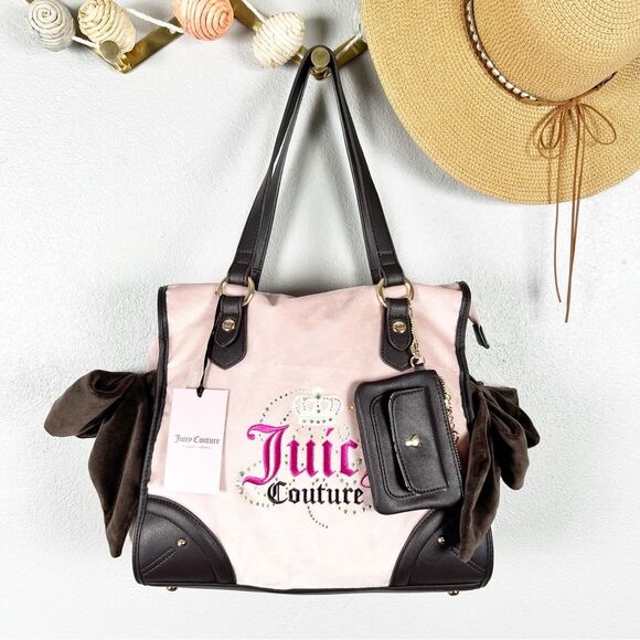 NWT Juicy Couture Dreamy Juicy Tote in Dusty Blush/Chocolate Y2K 90s - Picture 10 of 10